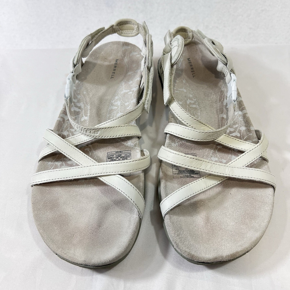 Merrell Sandals Womens 10 San Remo Strappy White Leather Casual Open Toe Hiking